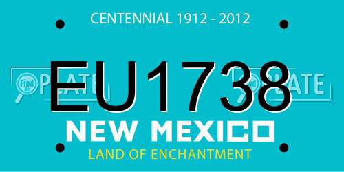 EU1738 New Mexico License Plate
