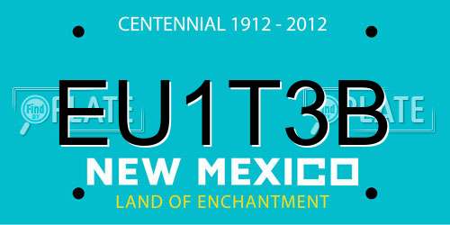 EU1T3B New Mexico License Plate