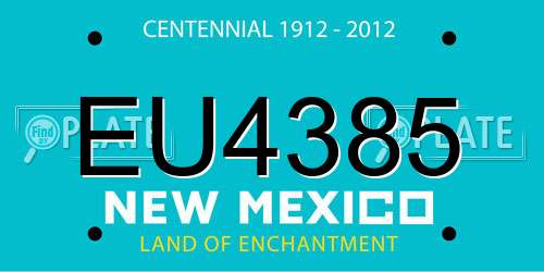 EU4385 New Mexico License Plate