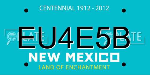 EU4E5B New Mexico License Plate