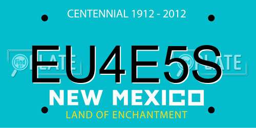 EU4E5S New Mexico License Plate