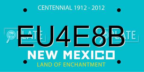EU4E8B New Mexico License Plate