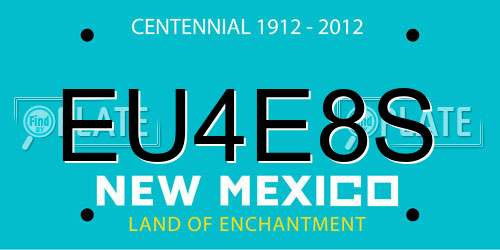 EU4E8S New Mexico License Plate