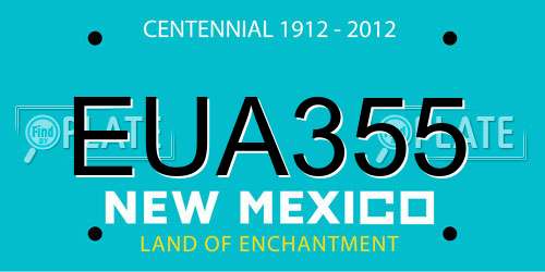 EUA355 New Mexico License Plate