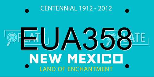 EUA358 New Mexico License Plate