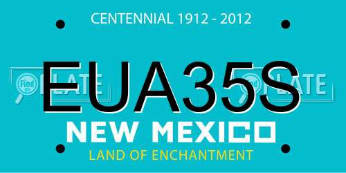 EUA35S New Mexico License Plate