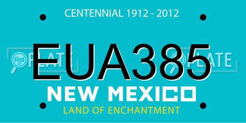 EUA385 New Mexico License Plate