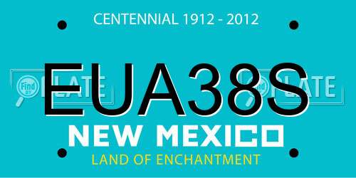 EUA38S New Mexico License Plate