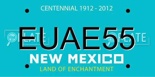 EUAE55 New Mexico License Plate
