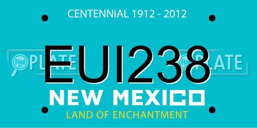 EUI238 New Mexico License Plate