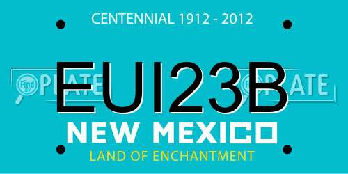 EUI23B New Mexico License Plate