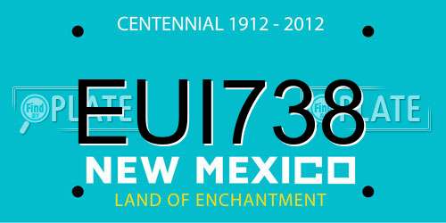 EUI738 New Mexico License Plate