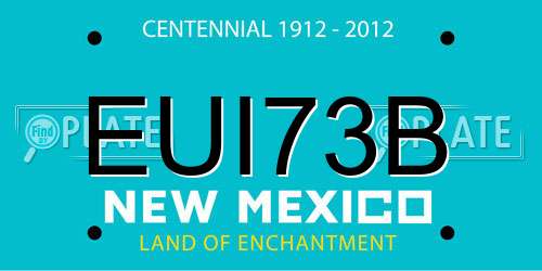 EUI73B New Mexico License Plate