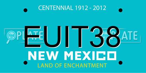 EUIT38 New Mexico License Plate