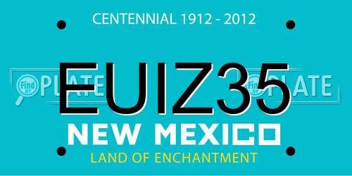 EUIZ35 New Mexico License Plate
