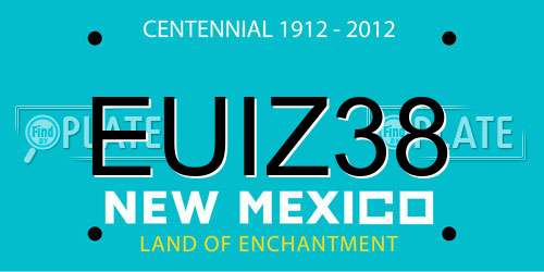 EUIZ38 New Mexico License Plate