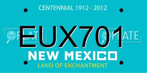 EUX701 New Mexico License Plate