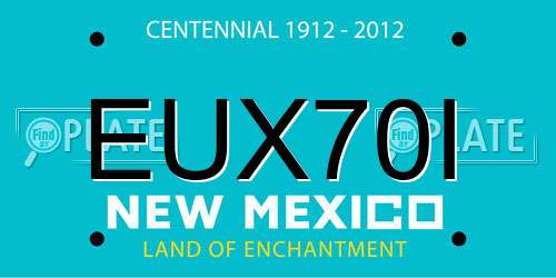 EUX70I New Mexico License Plate