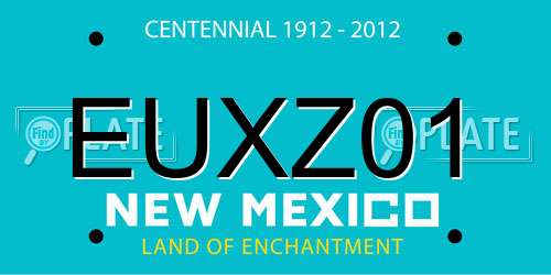 EUXZ01 New Mexico License Plate