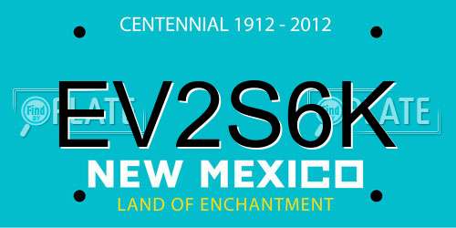 EV2S6K New Mexico License Plate