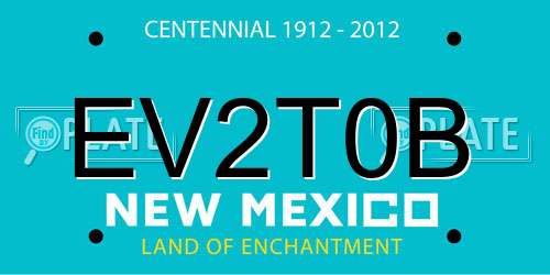 EV2T0B New Mexico License Plate
