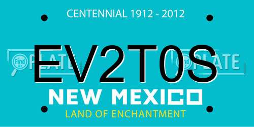 EV2T0S New Mexico License Plate
