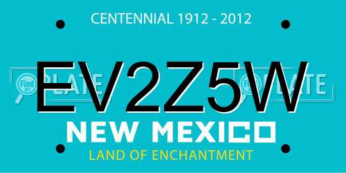 EV2Z5W New Mexico License Plate
