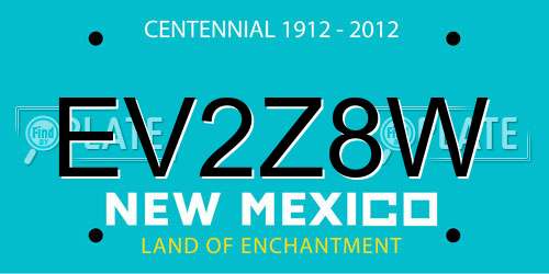 EV2Z8W New Mexico License Plate