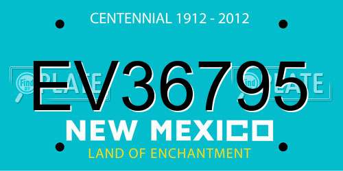 EV36795 New Mexico License Plate