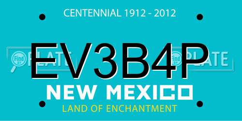 EV3B4P New Mexico License Plate