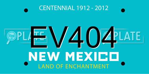 EV404 New Mexico License Plate