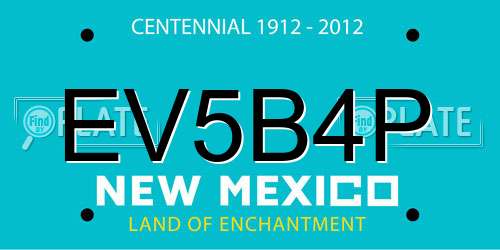 EV5B4P New Mexico License Plate