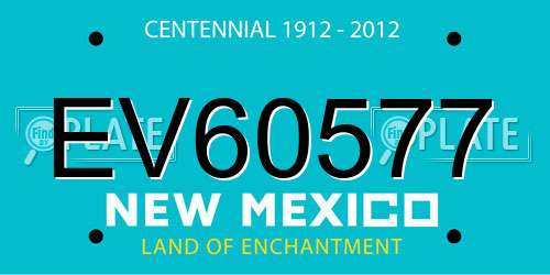 EV60577 New Mexico License Plate