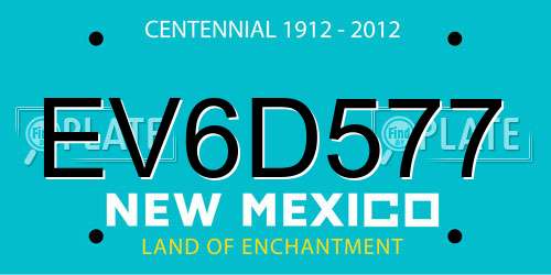 EV6D577 New Mexico License Plate
