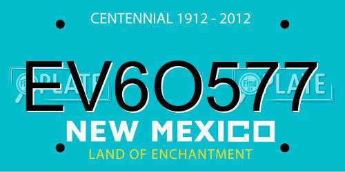 EV6O577 New Mexico License Plate