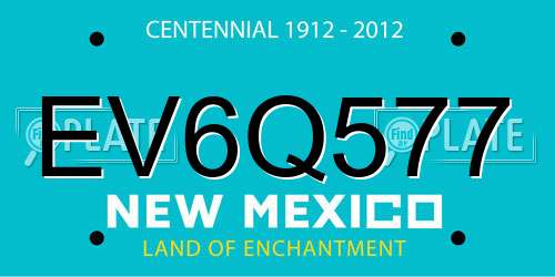 EV6Q577 New Mexico License Plate
