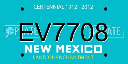 EV7708 New Mexico License Plate