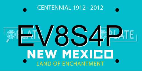 EV8S4P New Mexico License Plate