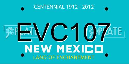 EVC107 New Mexico License Plate