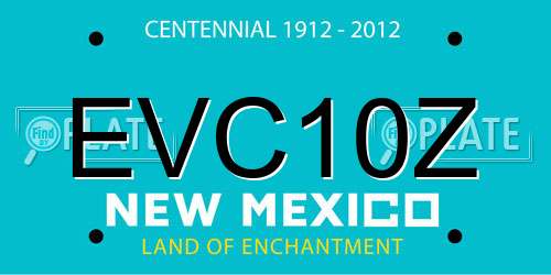 EVC10Z New Mexico License Plate