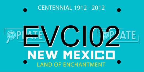 EVCI02 New Mexico License Plate
