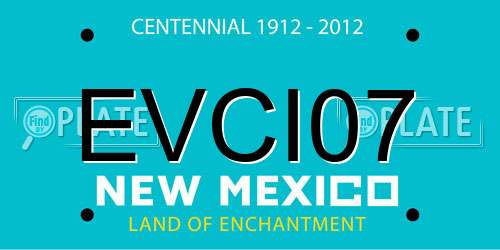 EVCI07 New Mexico License Plate