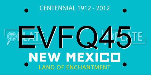 EVFQ45 New Mexico License Plate
