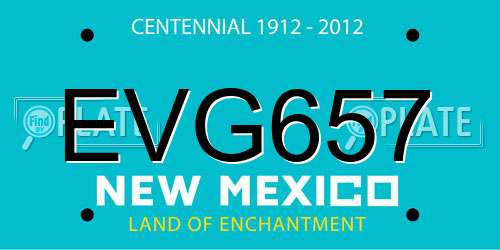 EVG657 New Mexico License Plate