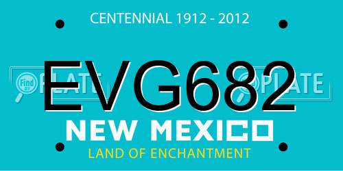 EVG682 New Mexico License Plate