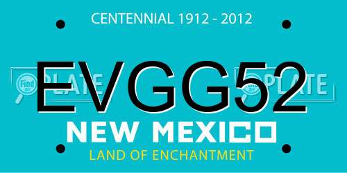 EVGG52 New Mexico License Plate
