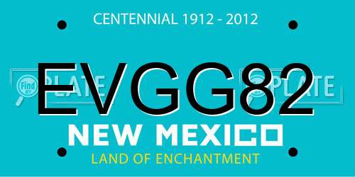 EVGG82 New Mexico License Plate
