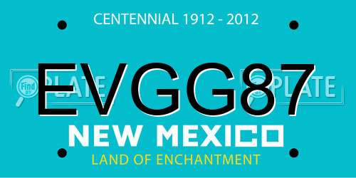 EVGG87 New Mexico License Plate