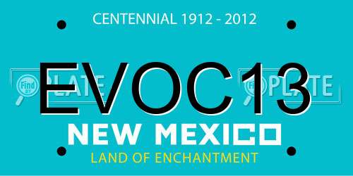 EVOC13 New Mexico License Plate