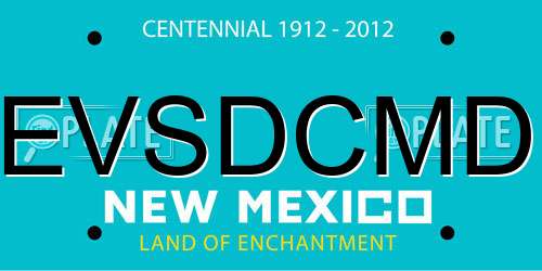 EVSDCMD New Mexico License Plate